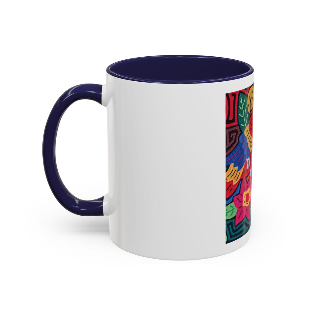 Tropical Parrot Accent Coffee Mug — Colorful Floral Bird Art (11/15oz)