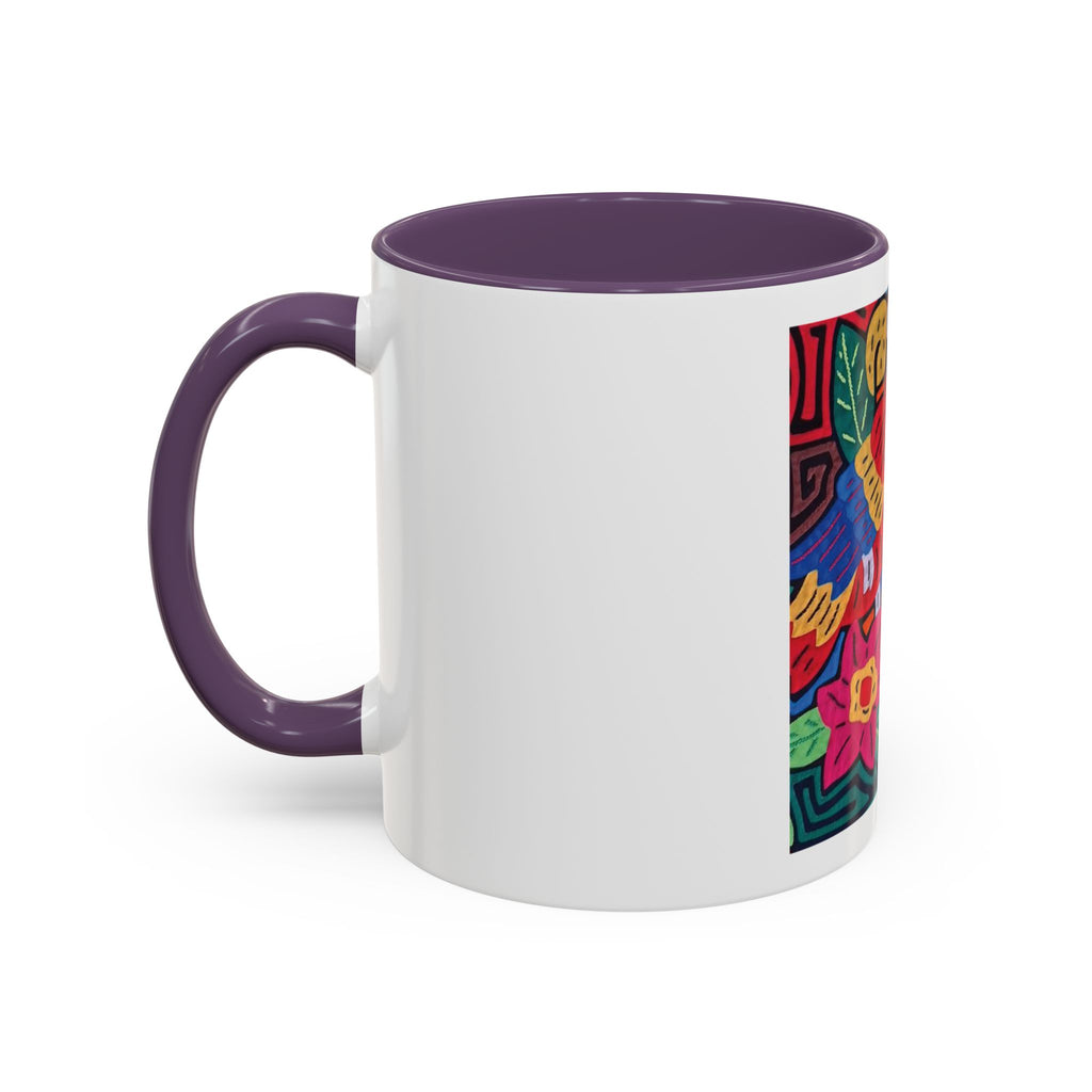 Tropical Parrot Accent Coffee Mug — Colorful Floral Bird Art (11/15oz)