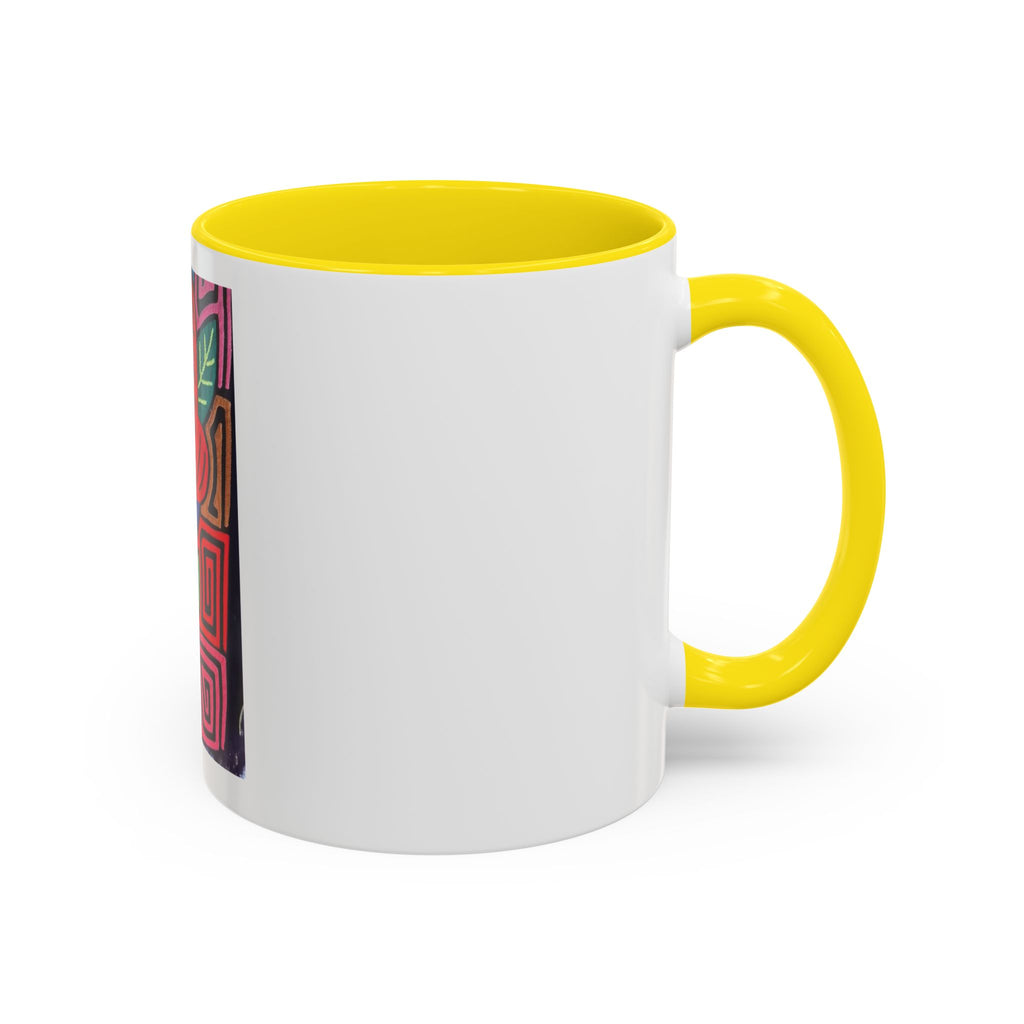 Tropical Parrot Accent Coffee Mug — Colorful Floral Bird Art (11/15oz)