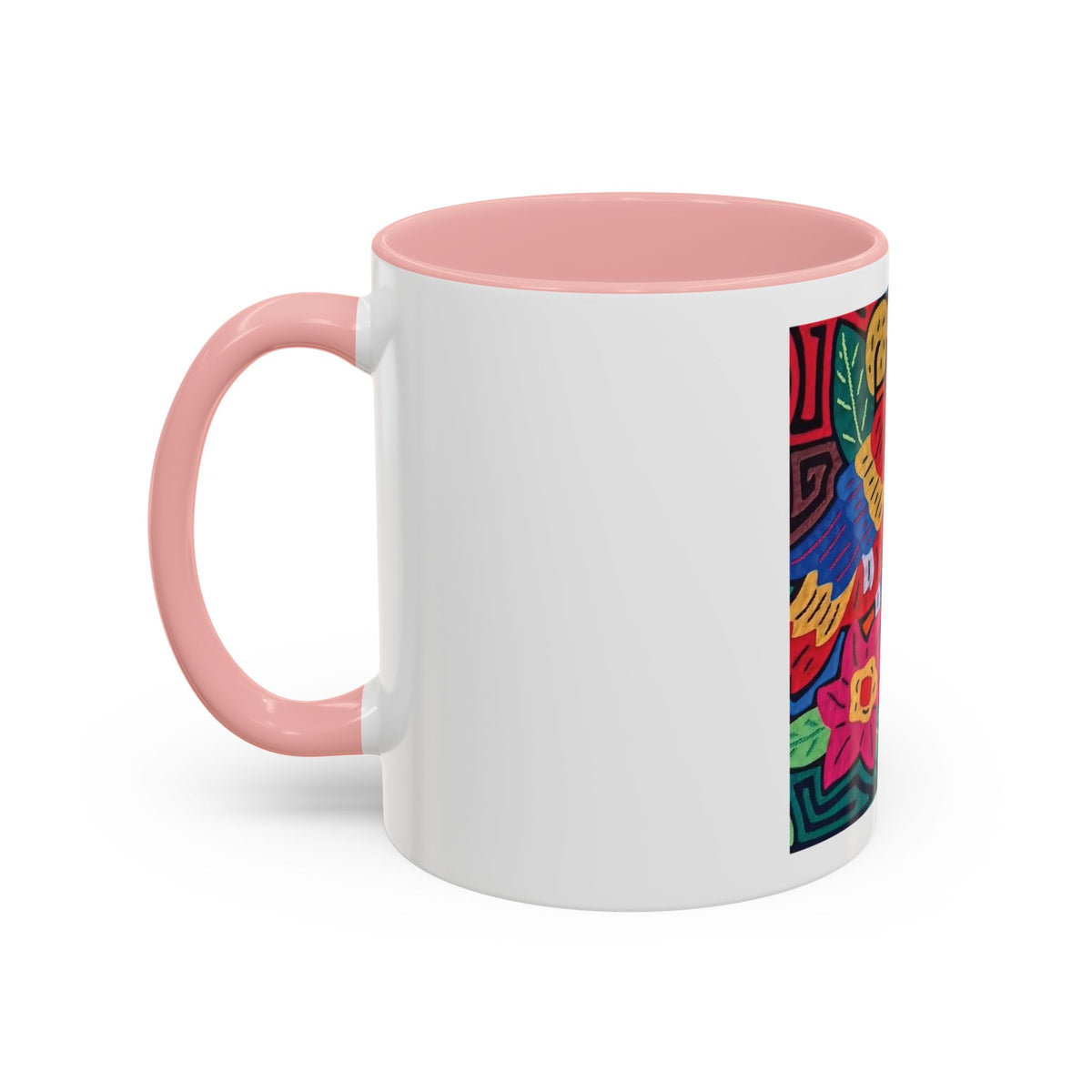 Tropical Parrot Accent Coffee Mug — Colorful Floral Bird Art (11/15oz)