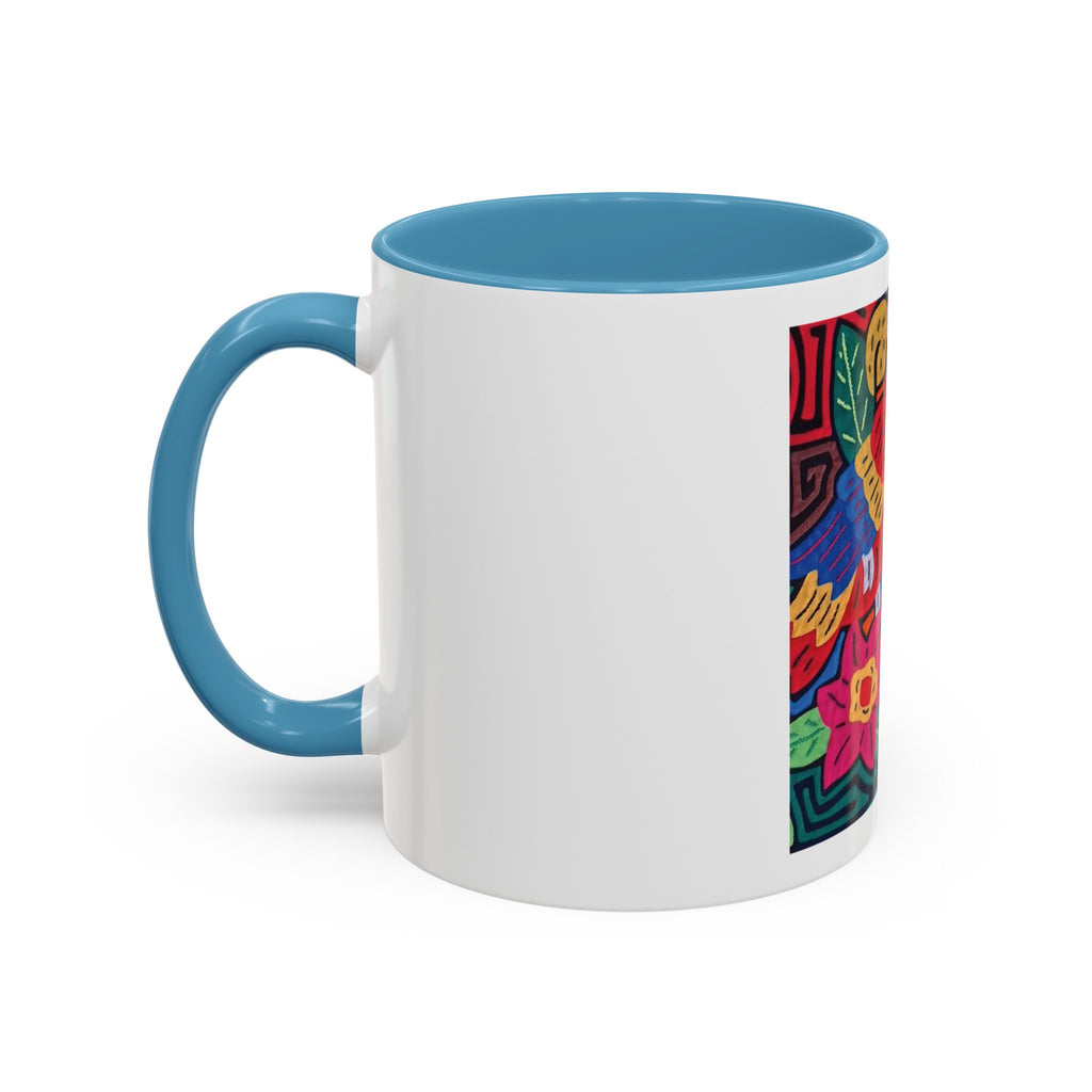 Tropical Parrot Accent Coffee Mug — Colorful Floral Bird Art (11/15oz)